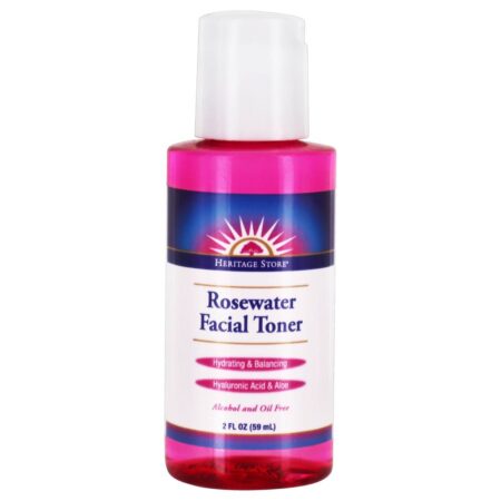 Rosewater Facial Toner Hidratante e Equilibrante - 2 fl. oz. Heritage