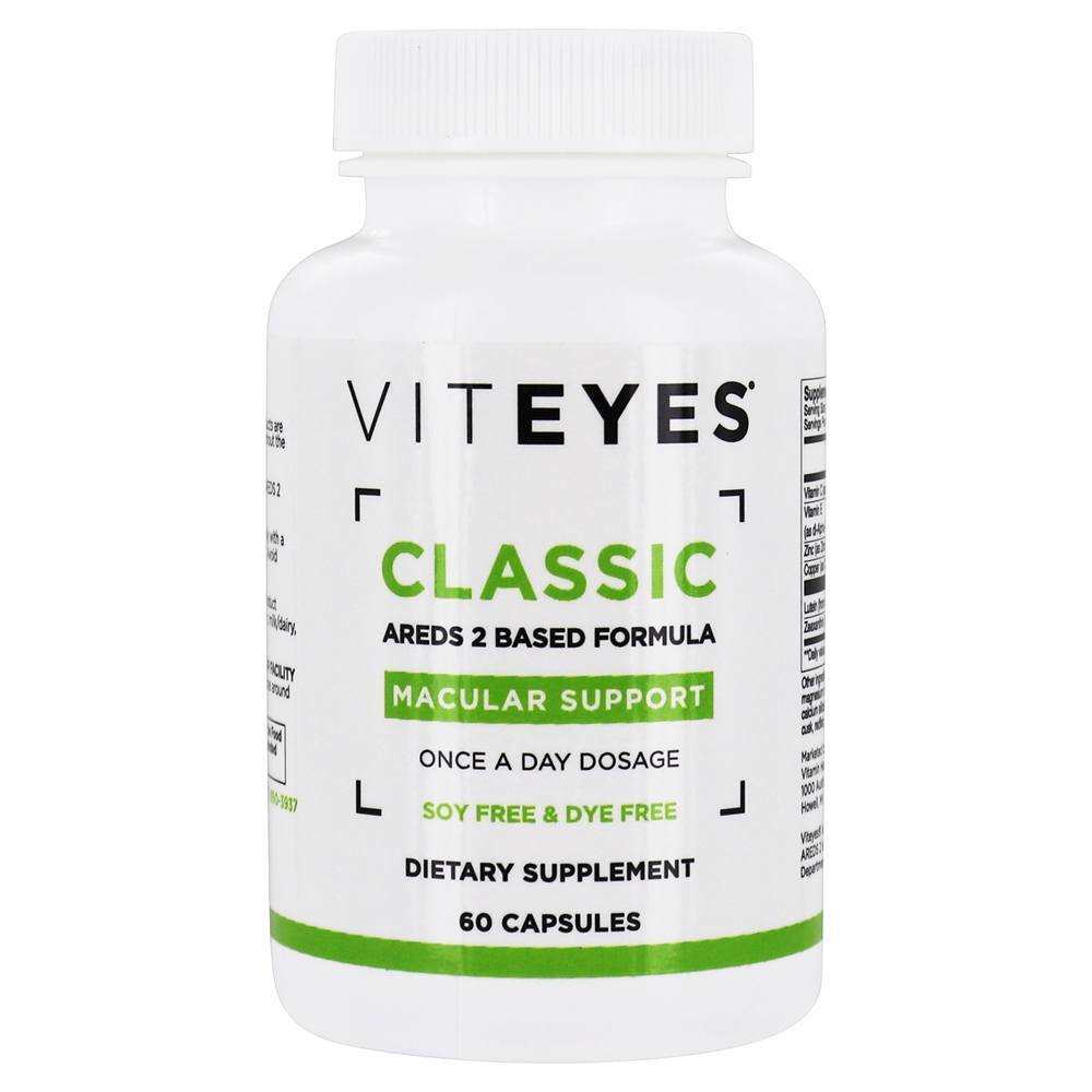 Suporte para MACular de Fórmula Baseada em AREDS Clássicos 2 - Cápsulas 60 VitEyes