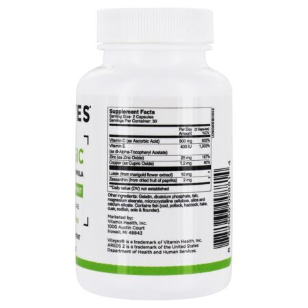 Suporte para MACular de Fórmula Baseada em AREDS Clássicos 2 - Cápsulas 60 VitEyes - Imagem 2