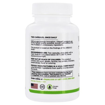Suporte para MACular de Fórmula Baseada em AREDS Clássicos 2 - Cápsulas 60 VitEyes - Imagem 3