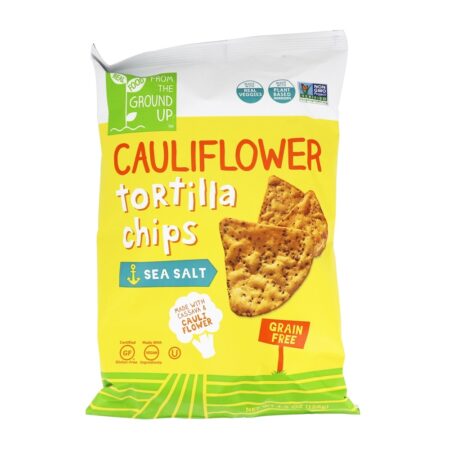 Chips de Tortilha de Couve-flor Sal do Mar - 4.5 oz. From the Ground Up