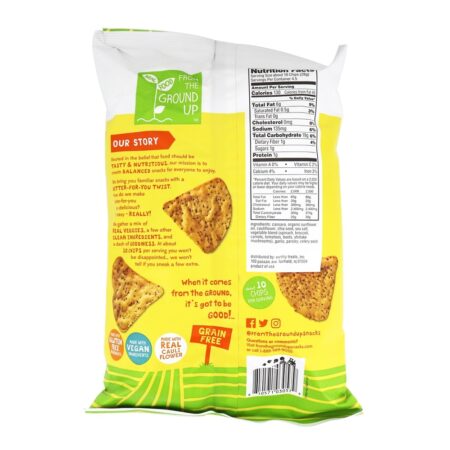 Chips de Tortilha de Couve-flor Sal do Mar - 4.5 oz. From the Ground Up - Image 2