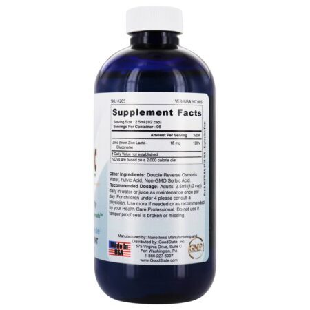 Zinco Iónico Líquido Natural 7200 Ppm - 8.1 fl. oz. Good State - Imagem 2