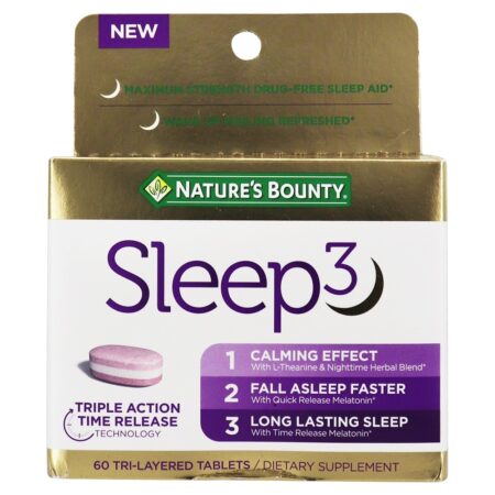 Sleep3 Calmante e suporte ao sono - 60 Tablets Nature's Bounty