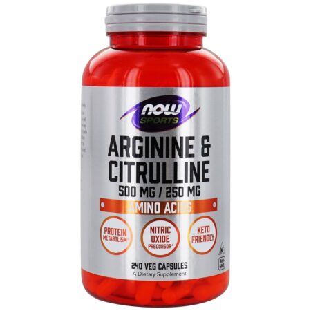 NOW Sports Arginina 500mg e Citrulina 250mg - 240 Cápsula (s) vegetal (s) NOW Foods