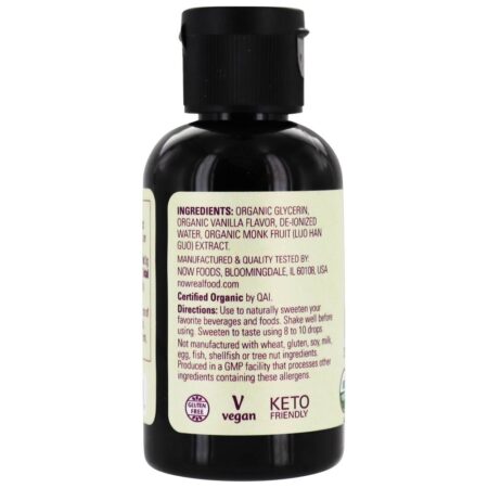 Adoçante de frutas orgânicas monge de frutas zero caloria baunilha - 1.8 fl. oz. NOW Foods - Image 3