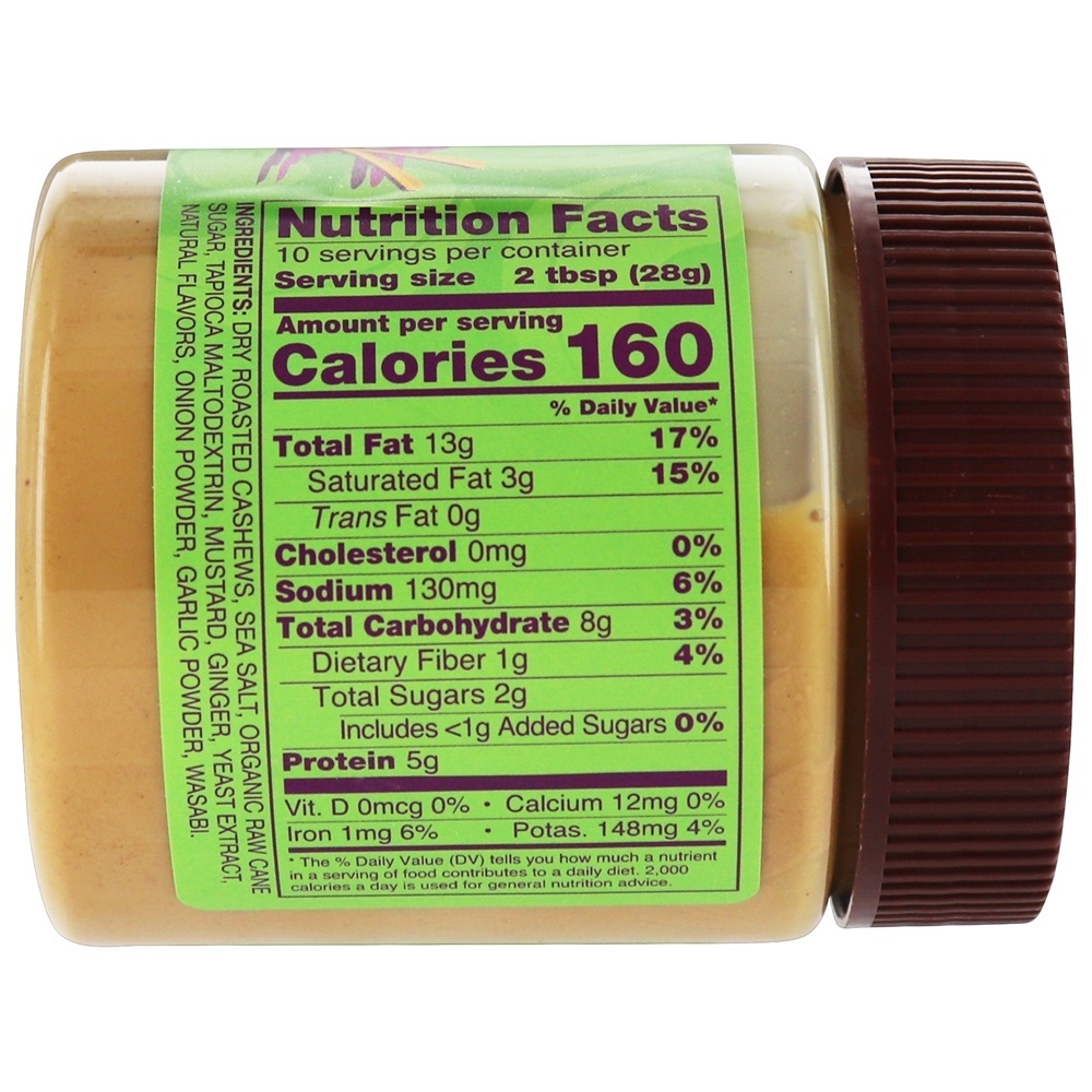 Infusões de nozes Manteiga de caju Gengibre Wasabi - 10 oz. Ellyndale Foods - Imagem 2