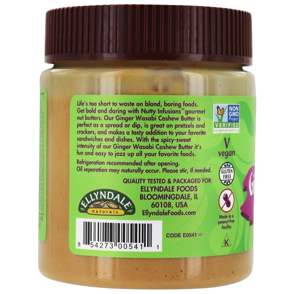 Infusões de nozes Manteiga de caju Gengibre Wasabi - 10 oz. Ellyndale Foods - Imagem 3
