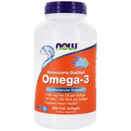 Omega - 3 180 EPA / 120 DHA - 200 Softgels NOW Foods