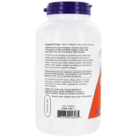 Omega - 3 180 EPA / 120 DHA - 200 Softgels NOW Foods - Image 3