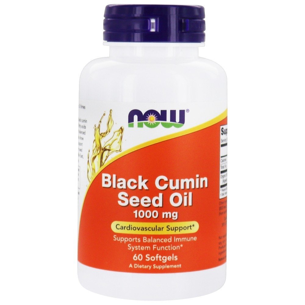 Suporte cardiovascular de óleo de semente de cominho preto 1000 mg . - 60 Softgels NOW Foods