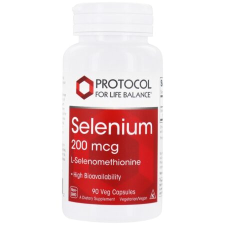 Alta biodisponibilidade de selênio L-selenometionina 200 mcg. - 90 Cápsula (s) vegetal (s) Protocol For Life Balance