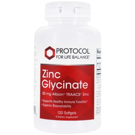 Glicinato de zinco 30 mg . - 120 Softgels Protocol For Life Balance