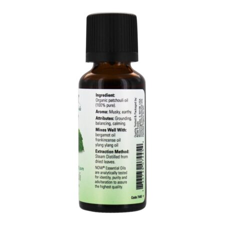 100 % Pure e patchouli de óleo essencial orgânico - 1 fl. oz. NOW Foods - Image 2