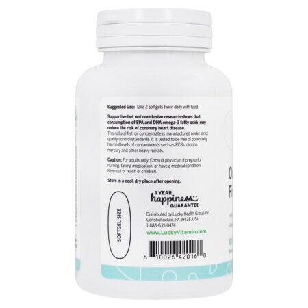 Omega-3 Óleo de Peixe 1000 mg. - 100 Softgels LuckyVitamin - Image 3