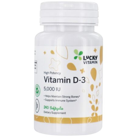 Vitamina D3 5000 UI - 240 Softgels LuckyVitamin