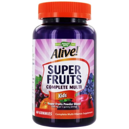 Alive! Super Frutas Criança Completa Multi - 60 Gummies Nature's Way