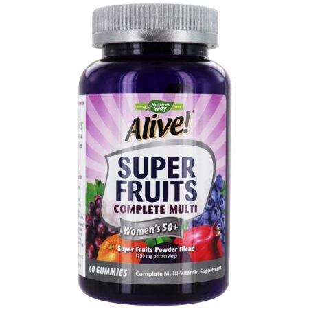 Alive! Super Frutas Feminina 50 + Completa Multi - 60 Gummies Nature's Way