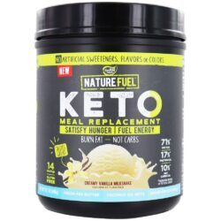 Pó de substituição de refeição Keto 14 Porções Batido cremoso de baunilha - 17.1 oz. Nature Fuel