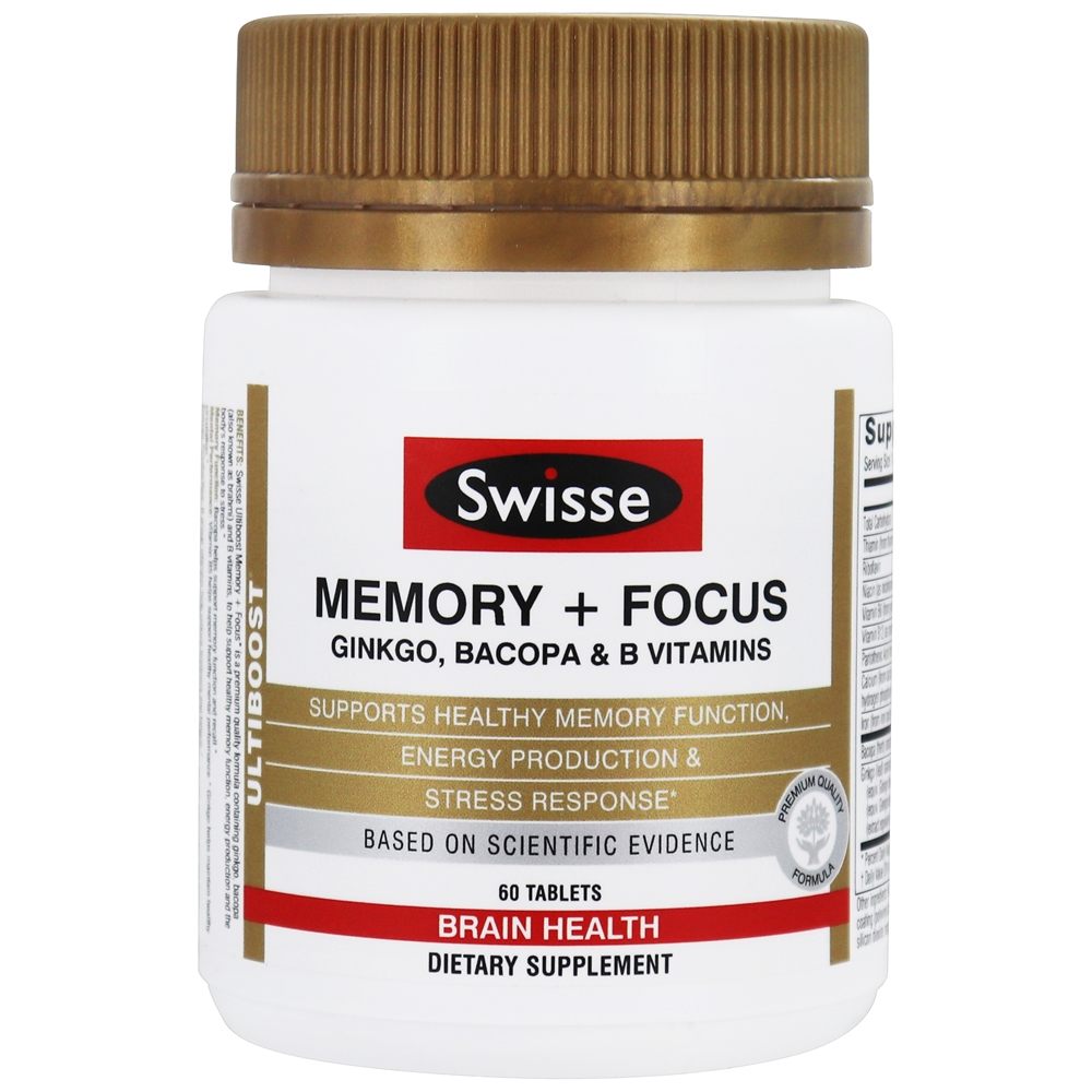 Ultiboost Memory + Focus Brain Health Support - 60 Tablets Swisse