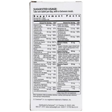 Vibrance Women's Multivitaminico - 120 Tablets Rainbow Light - Imagem 3