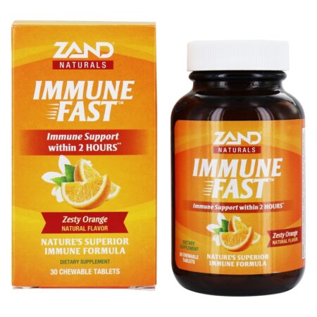 Naturals Immune Fast Zesty Orange - 30 comprimidos mastigáveis Zand