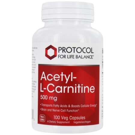 Acetil-L-Carnitina 500 mg. - Cápsulas Protocol For Life Balance 100 Protocol For Life Balance