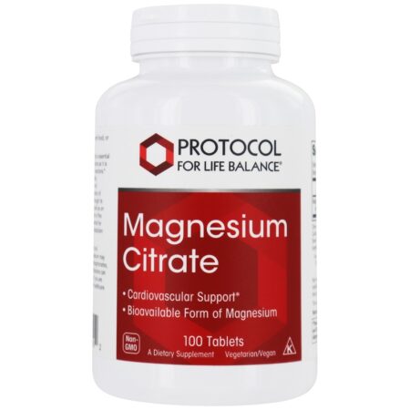 Suporte Cardiovascular de Citrato de Magnésio 400 mg . - 100 Tablets Protocol For Life Balance