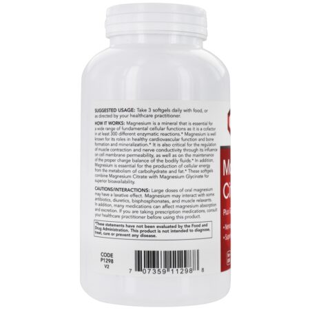 Suporte ao Sistema Nervoso de Citrato de Magnésio - 180 Softgels Protocol For Life Balance - Image 3