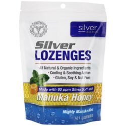 Biotics de prata Manuka Honey Mighty Manuka Mint - 21 Pastilhas American Biotech Labs