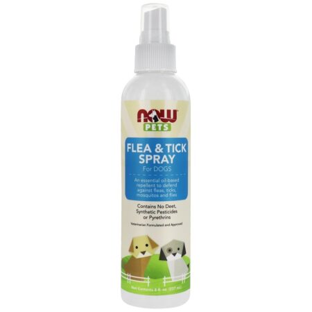 NOW Pets Flea & Tick Spray para Cães - 8 fl. oz. NOW Foods