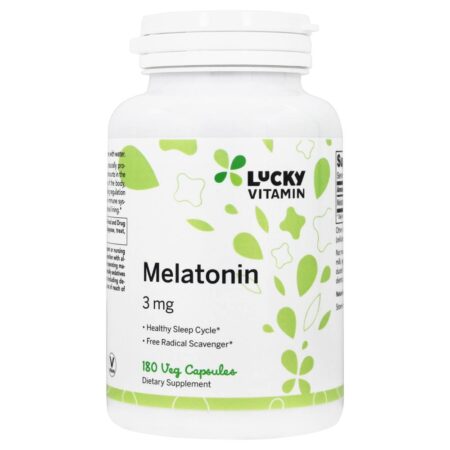 Suporte ao ciclo de sono saudável da melatonina 3 mg . - Cápsulas LuckyVitamin 180 LuckyVitamin