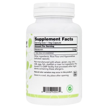 Suporte ao ciclo de sono saudável da melatonina 3 mg . - Cápsulas LuckyVitamin 180 LuckyVitamin - Image 2