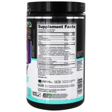 AmiN.O Essencial. Remix de uva de colágeno Energy Powder Plus UC-II - 9.5 oz. Optimum Nutrition - Image 2