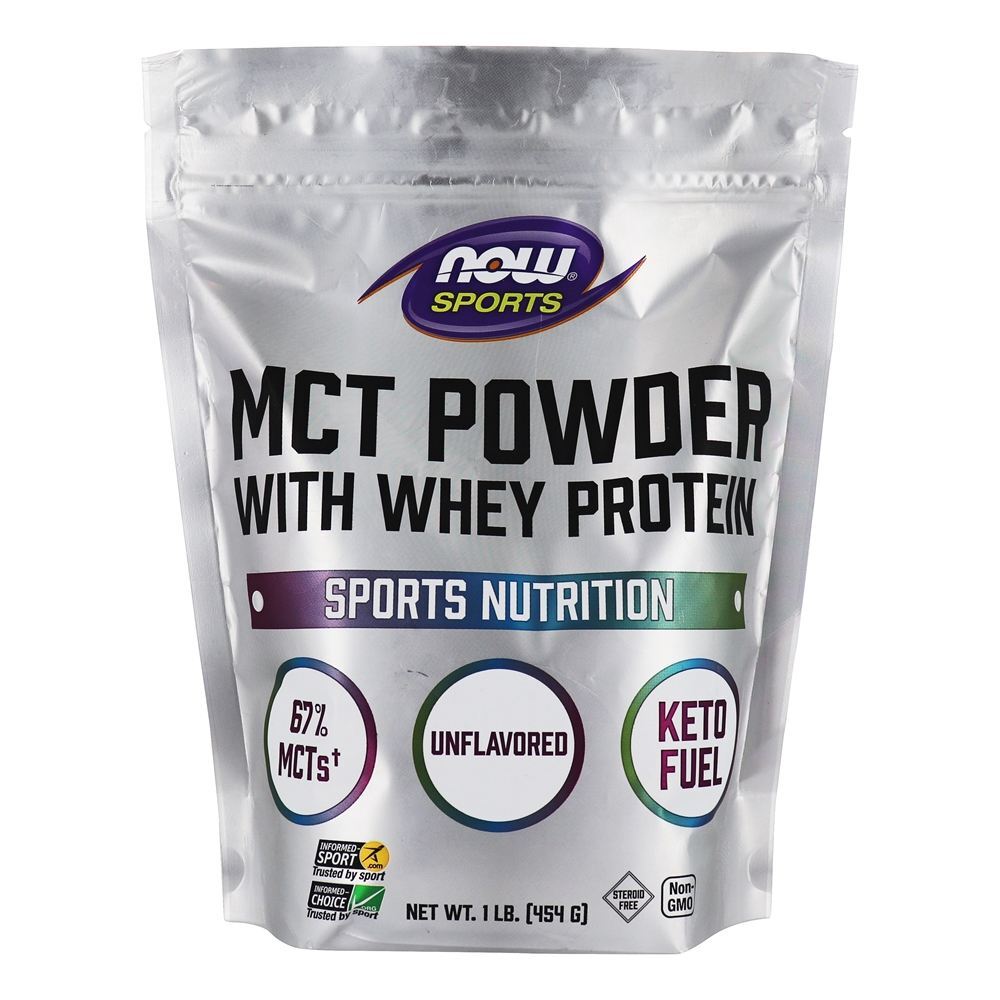 NOW Sports MCT em pó com Whey Protein sem sabor - 1 lb. NOW Foods