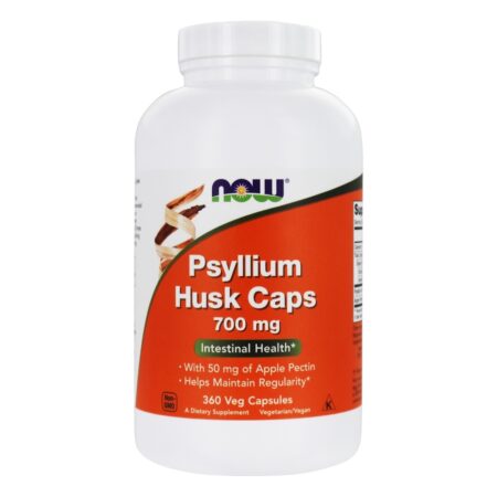 Psyllium Husk Caps Intestinal Health Support 700 mg . - 360 Cápsula (s) vegetal (s) NOW Foods