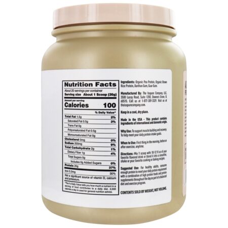 Isopure, ervilha à base de plantas e arroz integral, proteína em pó sem sabor - 1.15 lbs. Nature's Best - Image 2