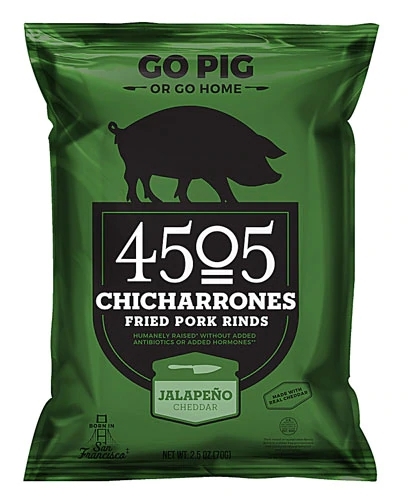 4505 Chicharrones Crocantes de Porco Sabor Jalapeño Cheddar - 71g