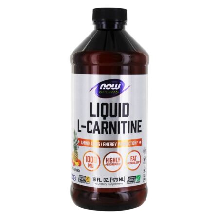 NOW Sports Altamente Absorvível Líquido L-Carnitina Tropical Punch 1000 mg. - 16 fl. oz. NOW Foods