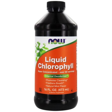 Clorofila líquida sabor natural de hortelã - 16 fl. oz. NOW Foods