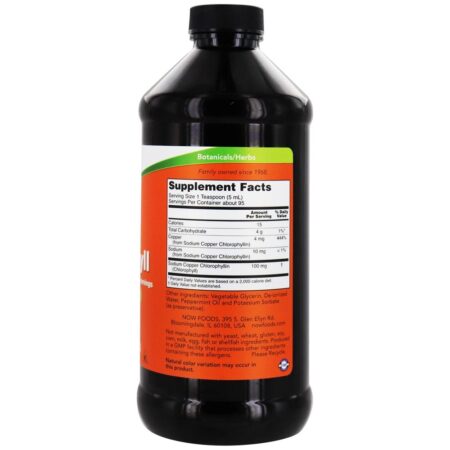 Clorofila líquida sabor natural de hortelã - 16 fl. oz. NOW Foods - Image 2