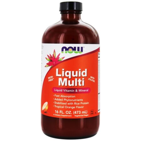 Sabor de laranja tropical líquido sem vitaminas e sem ferro - 16 fl. oz. NOW Foods