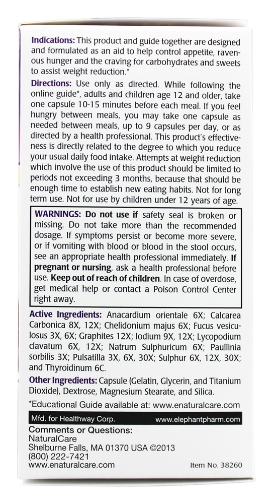 Homeopático inibidor de apetite para homens e mulheres - Cápsulas 60 NaturalCare - Imagem 2