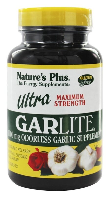 Liberação sustentada de Ultra Garlite 1000 mg. - 90 Tablets Natures Plus