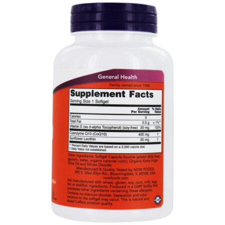 CoQ10 400 mg. - 60 Softgels NOW Foods - Image 2