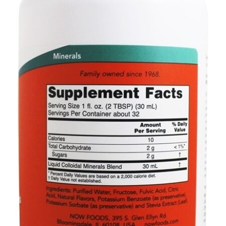 Minerais Coloidais Sabor Framboesa - 32 fl. oz. NOW Foods - Imagem 2