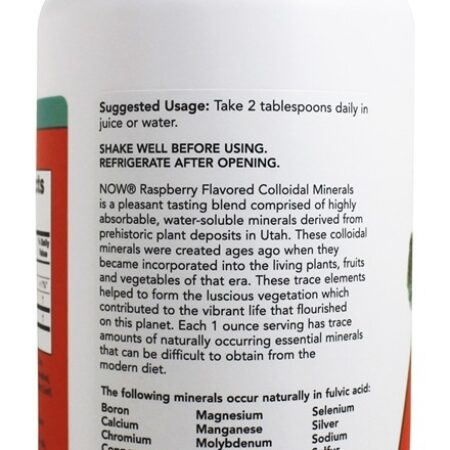 Minerais Coloidais Sabor Framboesa - 32 fl. oz. NOW Foods - Imagem 3