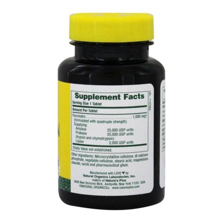 Pancreatina 1000 mg. - 60 Tablets Natures Plus - Image 2