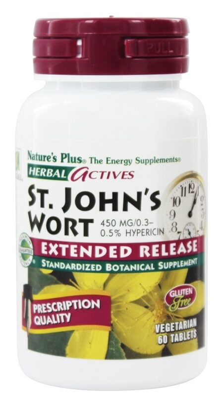 Herbal Actives versão extensa Wort de São João 450 mg. - 60 Tablets Natures Plus