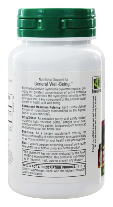 De ervas Ativos Gymnema Sylvestre 300 mg. - Cápsulas vegetarianas 60 Natures Plus - Image 3